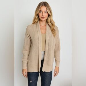REPEAT CLOTHING - Tan/Beige Open Front Cardigan. 100% Cotton. Small P2P 21"